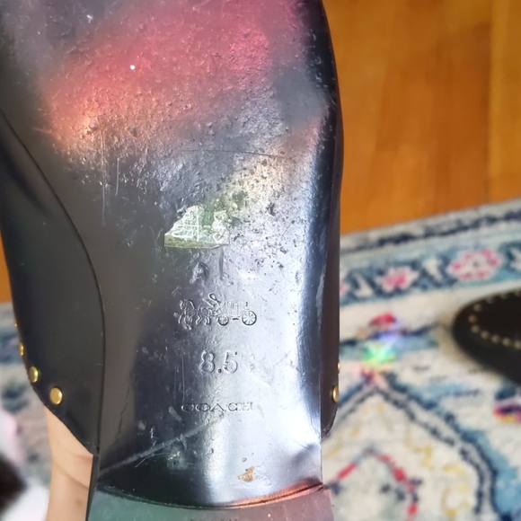 Coach Black Mules with Gold Studs - Picture 3 of 6